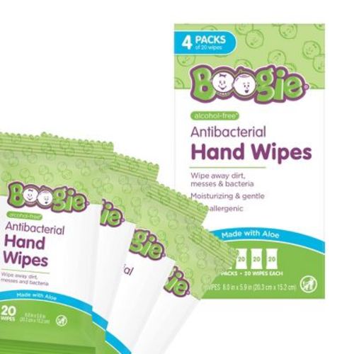 Boogie Antibacterial Hand Wipes 4pk/80ct
