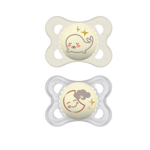 MAM Night Pacifier, 0-6 Months, 2 Pack
