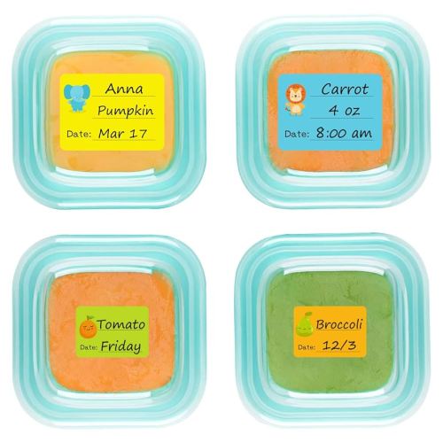 Baby Food Labels, Removable Write-On Daycare Date Labels for OXO Tot Baby Food Storage Containers, Trays, Jars, Freezer & Dishwasher Friendly, for Infants & Babies