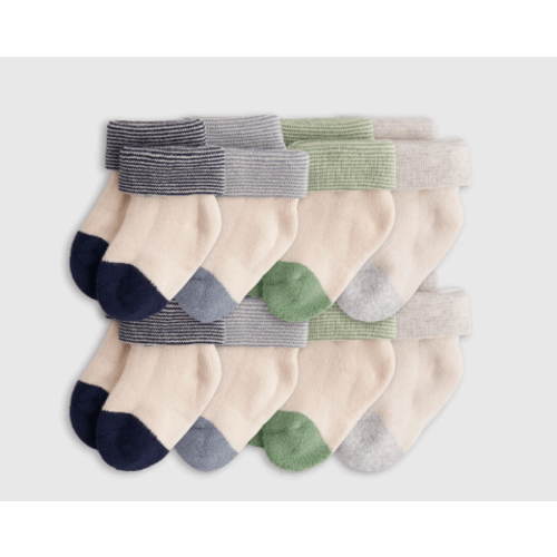 Organic Fold Over Socks 8-Pack - Baby Boy