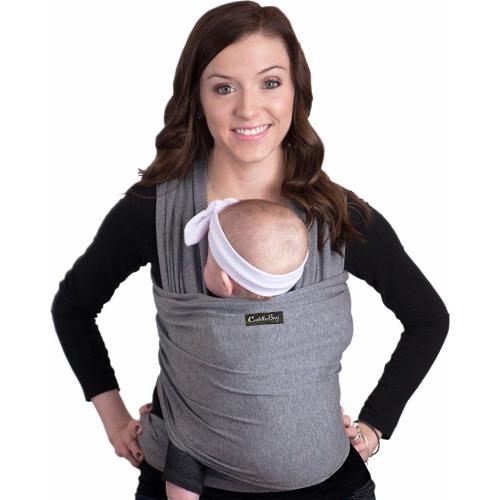 Baby Wrap Ergo Carrier Sling - by CuddleBug - Available in 8 Colors - Baby Sling, Baby Wrap Carrier, Nursing Cover - Specialized Baby Slings and Baby Wraps for Infants and Newborn (Grey)