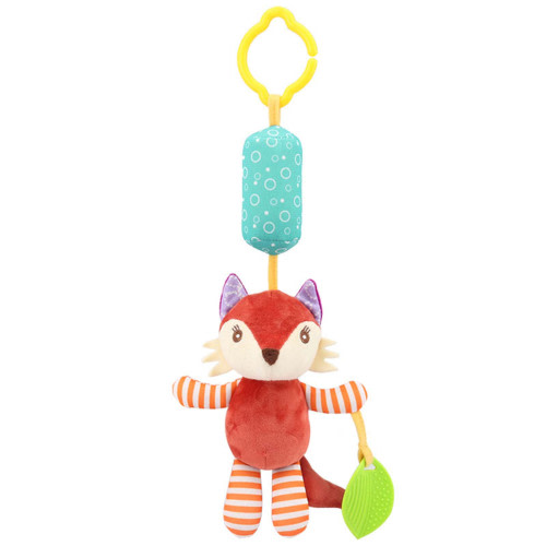 Baby Hanging Rattles Toys,Baby Soft Hanging Rattle Crinkle Squeaky Toy for 0 3 6 9 to 12 Months,Infant Newborn Stroller Car Seat Crib Travel Plush Animal Wind Chime with Teether for Boys Girls