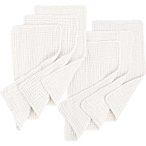 Konssy Muslin Baby Burp Cloths Sets for Unisex- 6 Pack Large 100% Cotton Burping Clothes for Newborn，Baby Girls and Boys