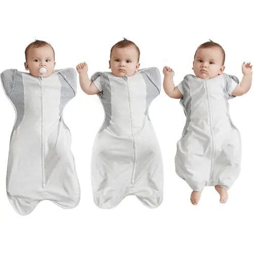 Transition Swaddle, Baby Swaddle 3-6 Months 12-18 lb, Arms In/Out Swaddle Sleep Sack with 2-Way Zipper Moisture-Wicking Fabric, Improves Sleep Snug Fit Helps Calm Startle Reflex