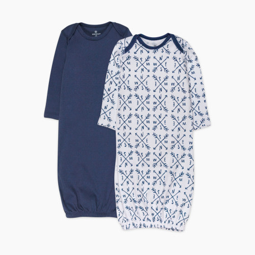 Honest Baby Clothing 2-Pack Organic Cotton Sleeper Gowns - Compass, 0-6 M, 2