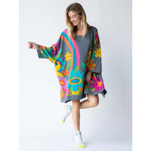 Billie Oversized Sweatshirt - Charcoal Floral – Natural Life
