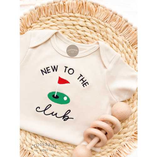 Embroidered New to the Club Golf Onesie® Golfing Pregnancy Announcement to husband Golf Baby Onesie Golf Club Daddy's Golfing Buddy Onesie