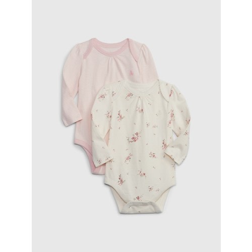 Baby First Favorites Organic CloudCotton Bodysuit (2-Pack) in misty rose, size: 3-6 M