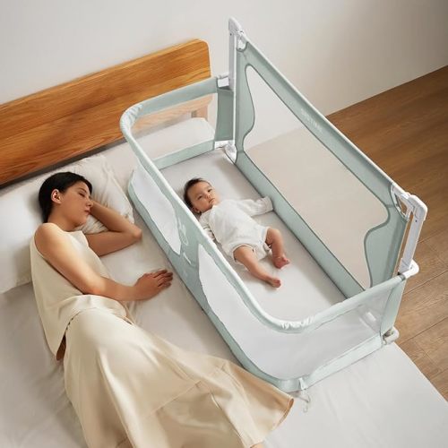 SISTINE Bedside Crib, 3 in 1 Infant Bassinet, Crib Side Bassinet, cot Bassinet, Sleep Together Bedside Bassinet, Cot Bassinet, Bassinet for Newborn Baby Girl and Infant boy, Green