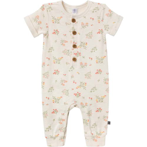 Modern Moments by Gerber Gender Neutral Short Sleeve Henley Romper, Sizes 0/3 Months - 24 Months