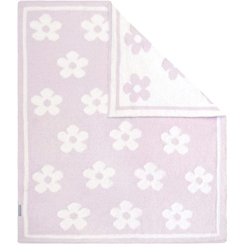 Living Textiles Chenille Baby Blanket - Purple Flower Ultra Soft, Thick, and Versatile | Warm Blanket for Newborns, Throw Blanket for Crib, Stroller Cover | Perfect Baby Gift 75 x 85 cm