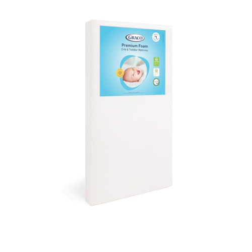 Graco Premium Crib & Toddler Mattress – GREENGUARD Gold Certified, CertiPUR-US Certified Foam, Machine Washable Cover with 100% Waterproof Surface, Fits Standard Full Size Baby Crib and Toddler Bed