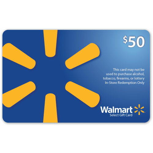 Charitable $50 Walmart Gift Card (Alcohol/Tobacco/Lottery/Firearms Prohibited)
