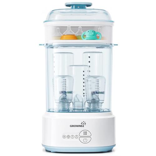 Bottle Sterilizer and Dryer, Compact Electric Steam Baby Bottle Sterilizer (Esterilizador de Biberones), Bottle Sanitizer for Baby Bottles, Pacifiers, Pump Parts Blue