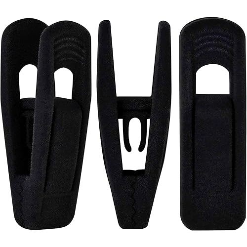 Black Velvet Hangers Clips 20 Pack, Non-Slip Velvet Clips for Pants Velvet Hangers, Strong Finger Clips Perfect for Thin Velvet Hangers