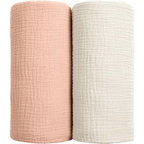 Amazon.com: lulumoon Muslin Swaddle Blanket Baby - Cotton Swaddling Blanket Soft Baby Receiving Blanket Neutral 2Pack(Peach) : Baby