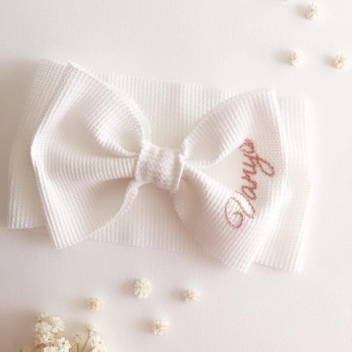 Gift for newborn/Headband with Name Baby Girl/baby shower gift/Custom Headwrap Bow Soft Baby Headband Bow Embroidered stretch