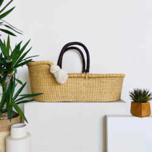 Basket OnlyAfrican Moses BasketBrown Handle