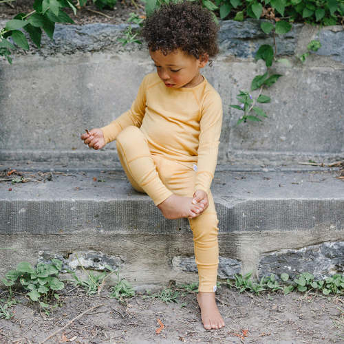 Kids Merino Wool Base Layer, Long Sleeve Top, Honey 2