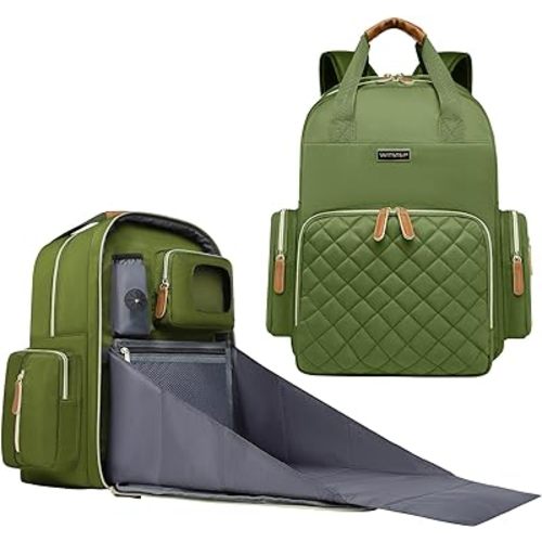 Diaper Bag Backpack with Changing Station, Baby Diaper Bag Organizer for Moms Dads Large Baby Changing Bags