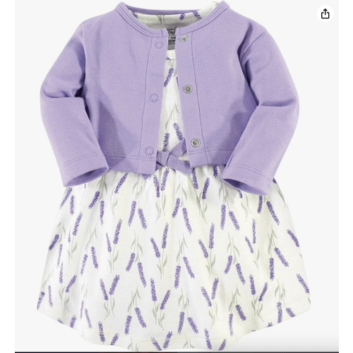 Touched by Nature Baby Girl Organic Cotton Dress and Cardigan