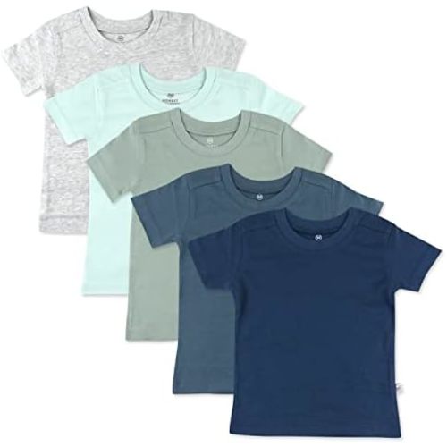 HonestBaby unisex-baby 5-pack Short Sleeve T-shirts 100% Organic Cotton