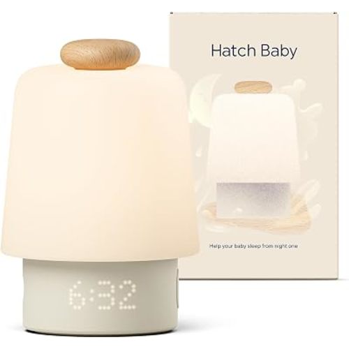 Hatch Baby Sound Machine, Night Light | Sleep Support | Registry Essential, Routine Builder, Time-to-Rise Alarm Clock, White Noise, Nursery Stories, Toddler Kids (Wi-Fi) (Beechwood)