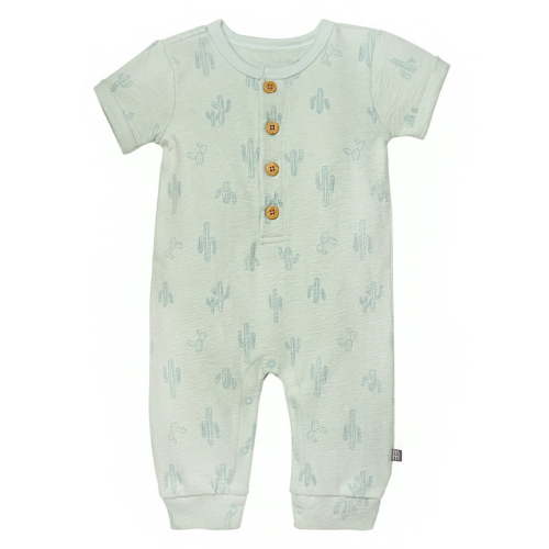 Modern Moments by Gerber Gender Neutral Short Sleeve Henley Romper, Sizes 0/3 Months - 24 Months
