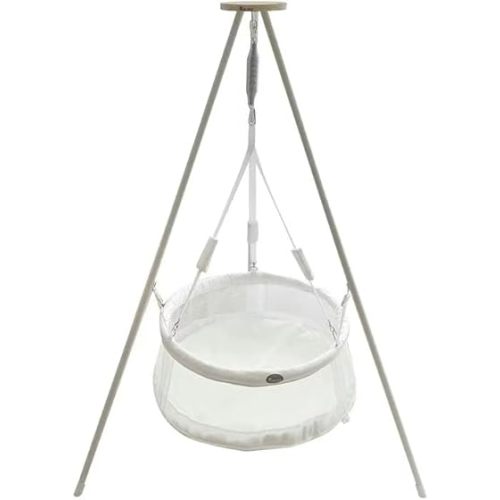 Portable cradle and swing, with soothing rocking motion, multifunctional baby trampoline cradle, suitable for infants aged 0-12 months, ideal for lying and sitting on baby crib, cradle bed and swing,