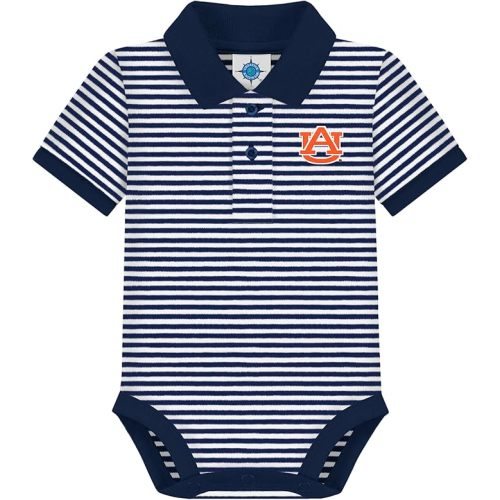 Creative Knitwear College Baby Striped Polo Bodysuit - Team Logo, Multiple Colors, for Boys & Girls (0-12 Months)