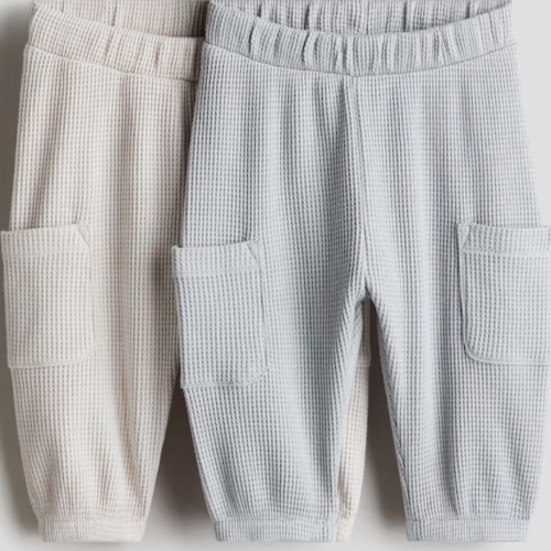 2-PACK WAFFLED JERSEY JOGGERS