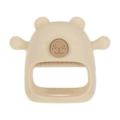 Brown Bear Nuby Silicone Wrist Teething Mitten - Baby Teether Ring - 3+ Months