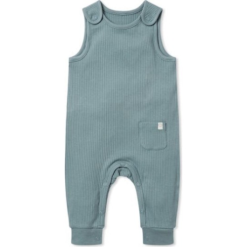 Ribbed Fitted Overall Romper, 0-3M
