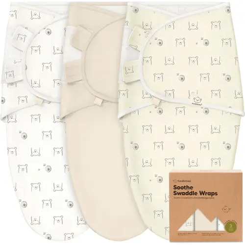 KeaBabies 3-Pack Organic Baby Swaddle Sleep Sacks - Swaddles for Newborns, Infant 0-3 Months, Baby Girls, Boys, Soft & Snug Newborn Sleep Sack, Nursery Swaddling Blankets (Bumble Bear)