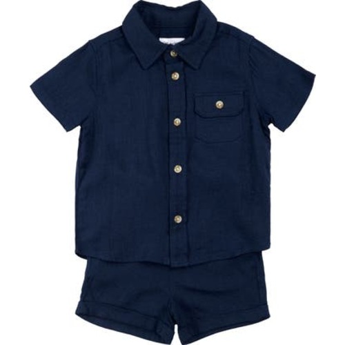 Button-Up Shirt & Shorts Set, 3M