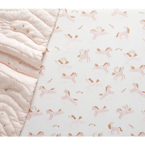 Mila Metallic Crib Fitted Sheet | Pottery Barn Kids