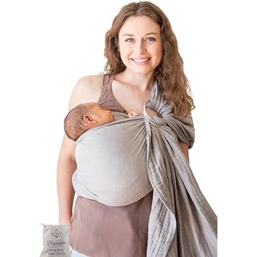 Baby Sling and Ring Sling 100% Cotton Muslin Infant Carrier, Front and Chest Newborn Carrier Wrap, Toddler Carrier – Grey