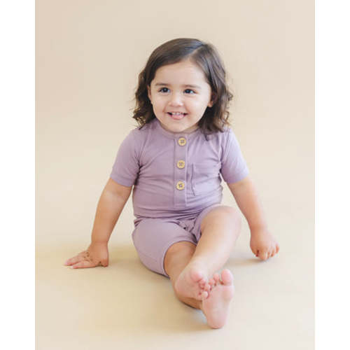 Short Romper in Grape