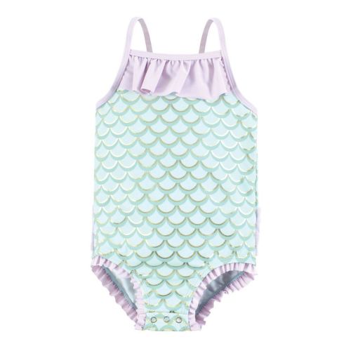Hudson Baby Girls Baby Swimsuit, Mermaid, 6-9 Months