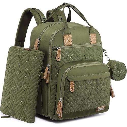 iniuniu Diaper Bag Backpack, 4 in 1 kit Large Unisex Baby Bags for Boys Girls, Waterproof Travel Back Pack with Diaper Pouch