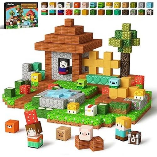 GobiDex Magnetic Blocks Kid Animal Farm Toys for 3+ Years Old Boys Girls, Upgraded Build MagWonder World with STEM Magnets Building Set, Game-Based Sensory Gifts for Toddler