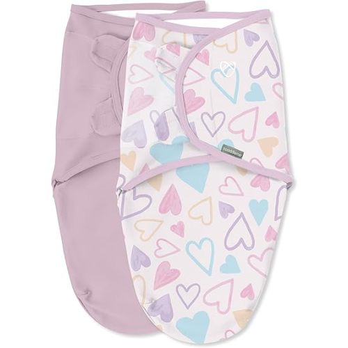 SwaddleMe by Ingenuity Original Swaddle, 0-3 Months, 2-Pack - I Heart You