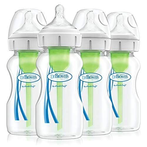 Dr. Brown's Options+ Anti-Colic Wide-Neck Baby Bottle, 4pk, 9oz