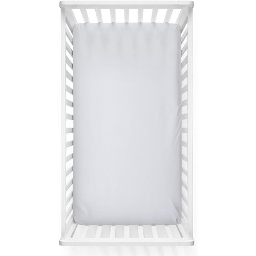 Caden Lane Fitted Crib Sheet, Breathable & Temperature-Regulating Bamboo Viscose Fabric with Elastic Edges, Fits Standard Size Baby Crib & Toddler Mattresses 28"x52", Machine Washable, Lace White