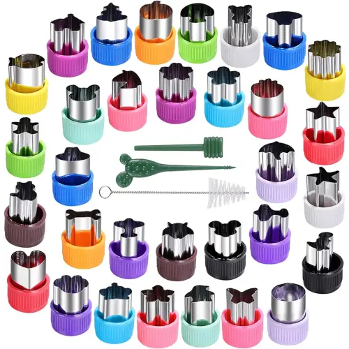 Amazon.com: CECIAOAIME Mini Cookie Cutter Set 30 pcs for Kids Vegetable Cutters and Fruit Stamp Mold Different Shapes and Sizes Stainless Steel: Home & Kitchen