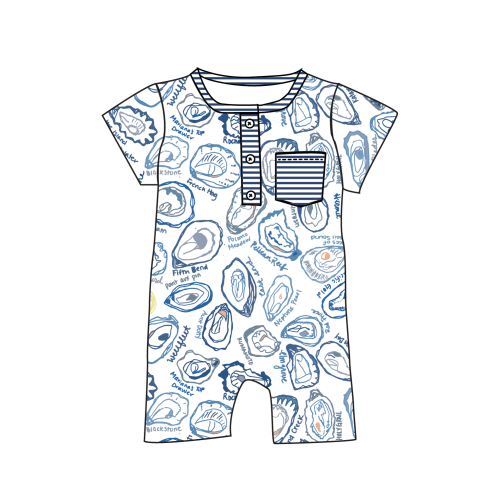 Oysters Boys Shortie Romper - 3-6 Months