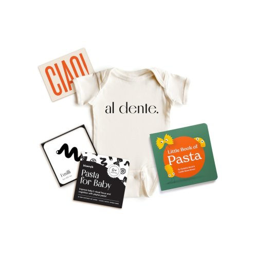 Pasta Baby Gift Box Gender Neutral Baby Shower Gift Pregnancy Announcement New Parent Unique Italian Foodie Present Sensory Toys