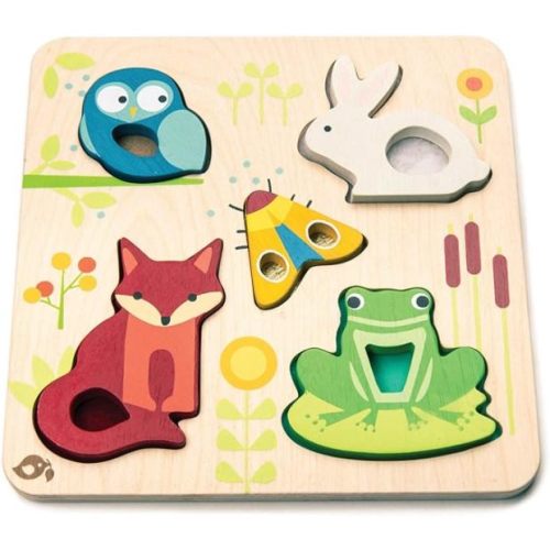 Tender Leaf Toys Touchy Feely Animals 5 Piece Wooden Puzzle