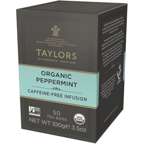 Taylors of Harrogate Organic Peppermint Herbal Tea, 50 Count