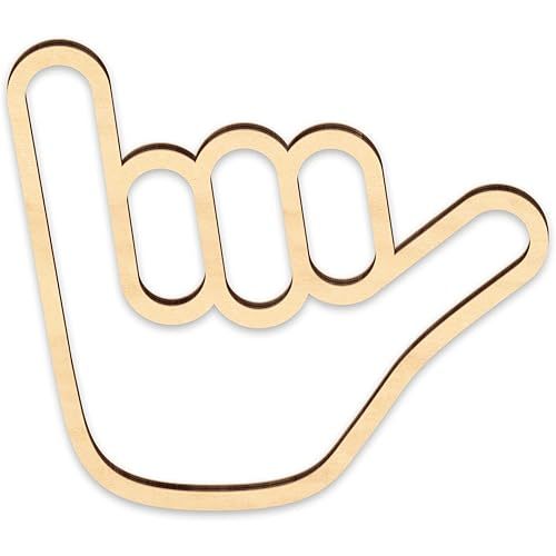 Shaka Wooden Wall Sign Hang Loose Sign Hawaii Aloha Surfer Hand Sign Surf Wall Decor for Home Living Room Kitchen Bathroom Bedroom Hand shape Finger Nursery Room Decoration